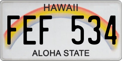HI license plate FEF534