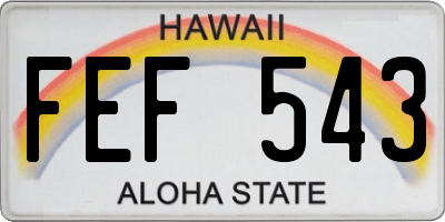 HI license plate FEF543