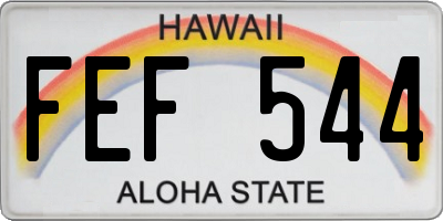 HI license plate FEF544