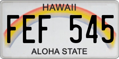 HI license plate FEF545