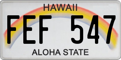 HI license plate FEF547