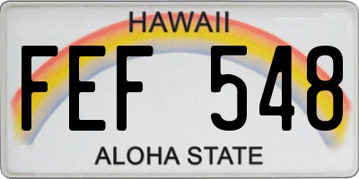 HI license plate FEF548
