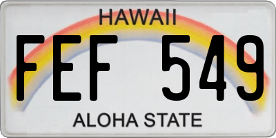 HI license plate FEF549