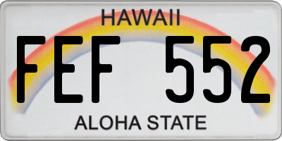 HI license plate FEF552