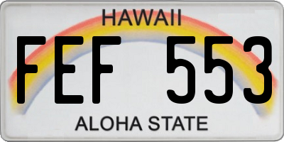 HI license plate FEF553