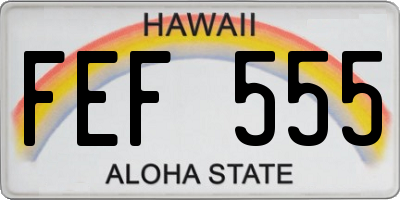 HI license plate FEF555