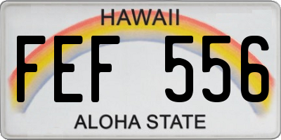 HI license plate FEF556
