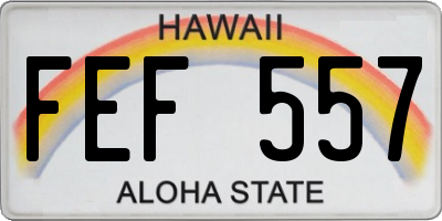 HI license plate FEF557
