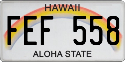 HI license plate FEF558