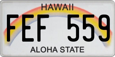 HI license plate FEF559