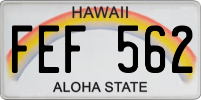 HI license plate FEF562