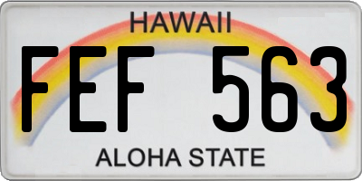 HI license plate FEF563