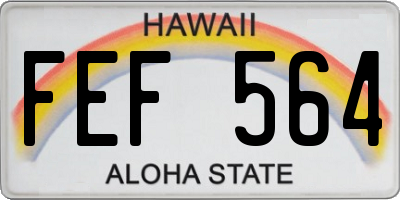 HI license plate FEF564