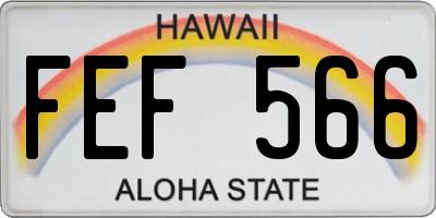 HI license plate FEF566