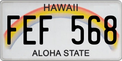 HI license plate FEF568