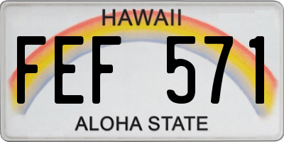 HI license plate FEF571