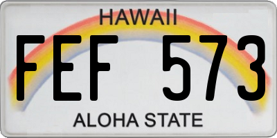 HI license plate FEF573