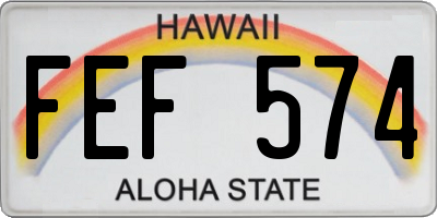 HI license plate FEF574