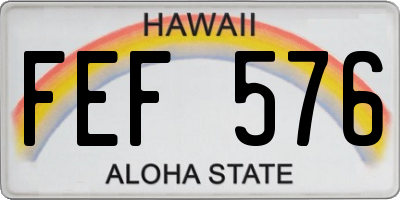 HI license plate FEF576