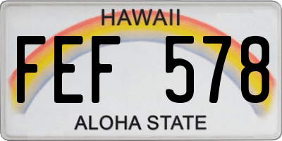 HI license plate FEF578