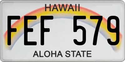 HI license plate FEF579