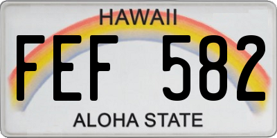 HI license plate FEF582
