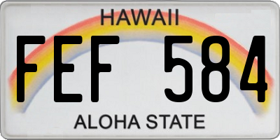 HI license plate FEF584