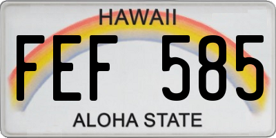 HI license plate FEF585