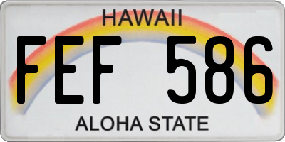 HI license plate FEF586