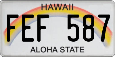HI license plate FEF587