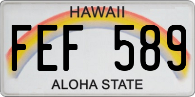HI license plate FEF589