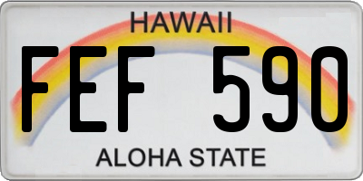 HI license plate FEF590