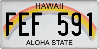 HI license plate FEF591
