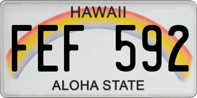 HI license plate FEF592