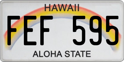 HI license plate FEF595