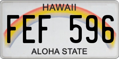 HI license plate FEF596