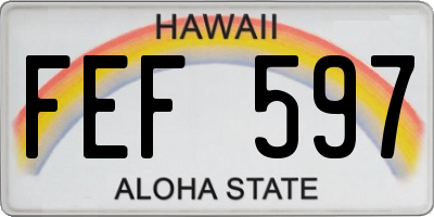 HI license plate FEF597