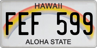 HI license plate FEF599