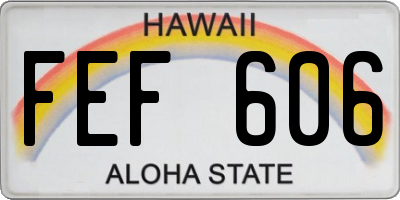HI license plate FEF606