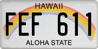 HI license plate FEF611