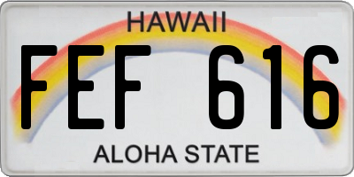 HI license plate FEF616