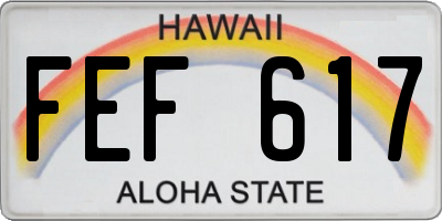 HI license plate FEF617