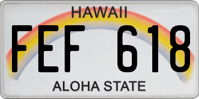 HI license plate FEF618