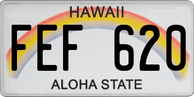 HI license plate FEF620