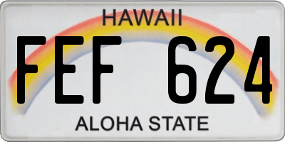 HI license plate FEF624