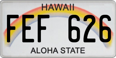 HI license plate FEF626