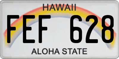 HI license plate FEF628