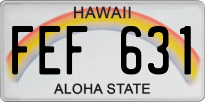HI license plate FEF631