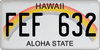 HI license plate FEF632