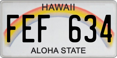 HI license plate FEF634